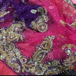 Pink/Purple Beautiful Beaded Saree Sari